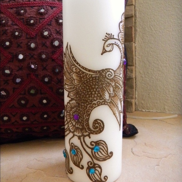 Unity Candle Set, Peacock Candles, New - Picture 2 of 4